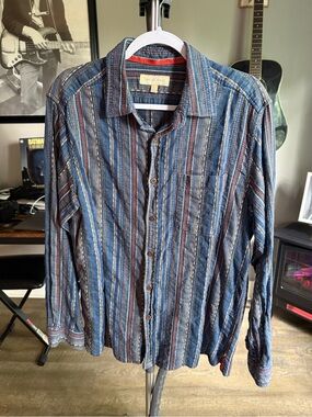 Territory Ahead Blue Multi-Striped Long-Sleeve Button-Down Shirt
